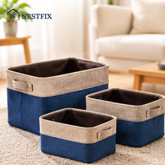 NestFix™ Nordic Storage Baskets – Fabric Organizer for Home & Closet