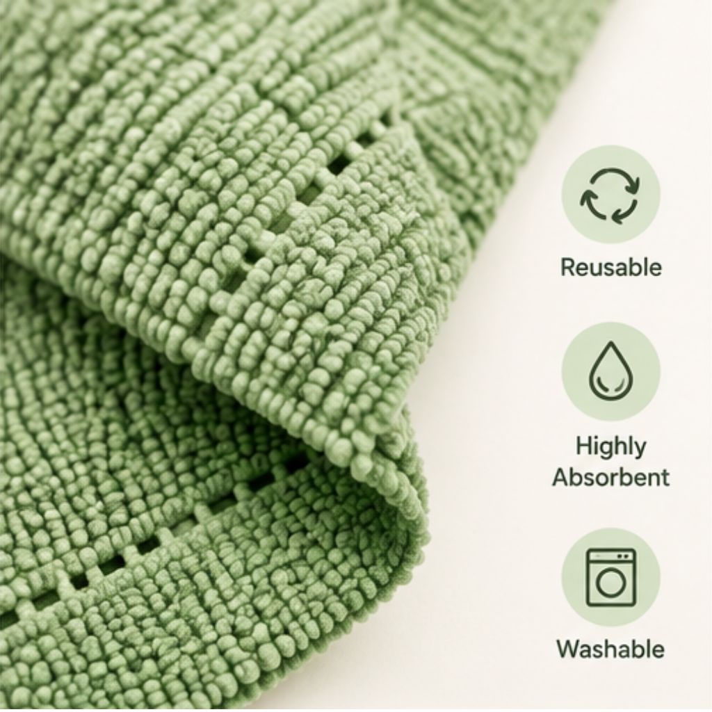 NestFix™ Clean Roll Reusable Microfiber Kitchen Towel Roll | Tear-Off Cleaning Cloths for Kitchen & Home