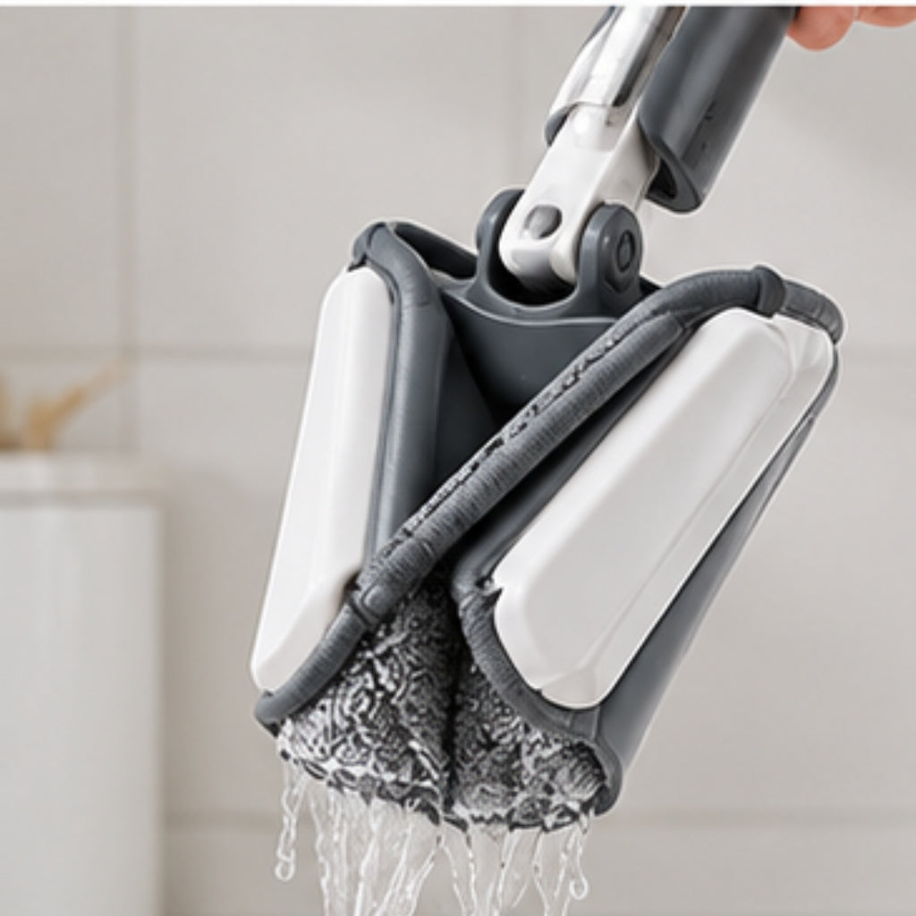 NestFix FlexiClean™ Self-Wringing X-Mop | 360° Flat Floor Cleaner