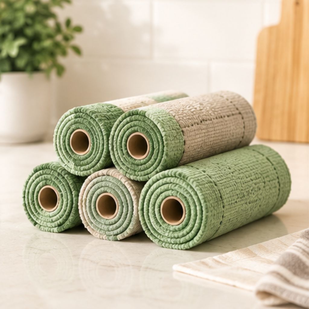 NestFix™ Clean Roll Reusable Microfiber Kitchen Towel Roll | Tear-Off Cleaning Cloths for Kitchen & Home